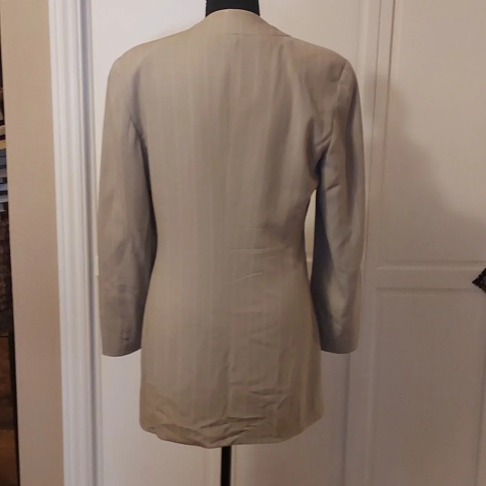 Giorgio Armani Designer Suit Jacket Blazer Size 6 Vintage Taupe Green